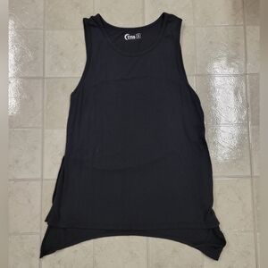 Zyia Active Black Long Finesse Slit Tank Size Small